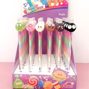 Stylo de surbrillance pour compte d'étudiant arc-en-ciel créatif 6 couleurs en un stylo <span class=keywords><strong>gel</strong></span> <span class=keywords><strong>gouache</strong></span> en plastique mignon encre orange rouge écriture 0.7mm - Product Image 3