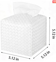 Boîte à mouchoirs de style américain à motif tissé simple, personnalisable, porte-serviettes de table, étui carré, distributeur de papier facial