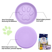Bol à alimentation lente en silicone avec ventouse, anti-dérapant, anti-renversement, anti-étouffement, pour chiens et chats, facile à nettoyer