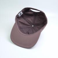 Chapeau rétro marron en coton non structuré 5 pièces à pression, chapeau brodé avec patch de lettre personnalisé, chapeau à lanière en cuir