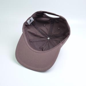Cappello a scatto 5 pezzi in cotone marrone retrò non strutturato, cappello ricamato con toppa con lettera personalizzata, cappello con cinturino in pelle - Product Image 5