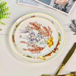 Elegant Patterned Bone China <b>Decorative</b> <b>Plate</b> Premium Porcelain Serving <b>Plates</b> For Home Dining Table Wall Decor Wedding Gifts - Product Image 2