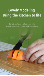 Đa Chức Năng Cà Rốt Thiết Kế Dễ Thương Dao Mài Kéo Cho Bộ Dao Vonfram Thép Lưỡi Gốm Mở Chai - Product Image 4