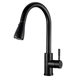 Hiện Đại Duy Nhất Xử Lý 304 Thép Không Gỉ Nhà Bếp Mixer Tap Bạc Vàng Đen Linh Hoạt Kéo Bồn Rửa Vòi Gốm Van Cho Khách Sạn - Product Image 2