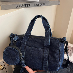 Large Capacity Denim Cloth Shoulder <b>Bags</b> for Women Thread Design Ladies Armpit Crossbody <b>Bag</b> High-value Travel Pillow Handbags - Product Image 2