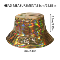 Chapeaux bob en PU métallisé laser, couleur or et argent, style hip-hop américain, pour hommes et femmes, pour spectacles sur scène.