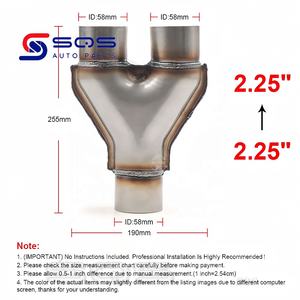 SQS, punta de escape personalizada de <span class=keywords><strong>f</strong></span>ábrica de alta calidad, tubo Y, conector adaptador de escape doble de acero inoxidable 304, <span class=keywords><strong>precio</strong></span> de <span class=keywords><strong>f</strong></span>ábrica - Product Image 3