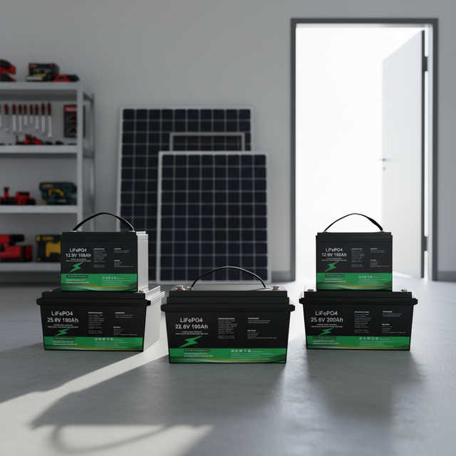 Professional Keycharge Smart Battery Management System 25.6V 100-200 AH LiFePO4 Solar Battery Pack IP68 Waterproof 6000 Cycle