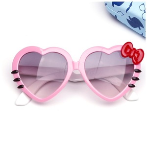 GG158-<span class=keywords><strong>gafas</strong></span> de sol con forma de corazón para niños, lentes de sol con forma de corazón, con marco de lazo, protección UV 400 - Product Image 2