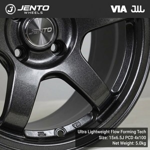 Jantes en alliage Flow Forming 15x6.5J 4x100 Gunmetal <span class=keywords><strong>6</strong></span> branches pour Honda Civic EG EK Silvia S13 Tuning Neuves - Product Image 2