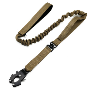 頑丈な4～6フィートの引っ張り防止犬用リード、タクティカルバンジー、ポリエステル製ソリッドナイロンロープ、パッド入りゴム、アルミ製カーシートベルトバックル - Product Image 2