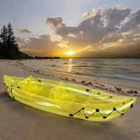 Kayak de pêche gonflable transparent TRICON neuf de 4 m, double pliable, en PVC, capacité 2 personnes, pour le surf et le canoë