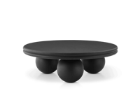 Meubles de salon modernes, table basse centrale noire, pieds boule ronds nordiques, table basse en bois