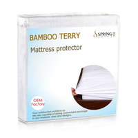Drap de lit élastique housse de matelas imperméable Offre Spéciale emballage complet en fibre de bambou Queen King Size 50 adultes blancs tricoté uni