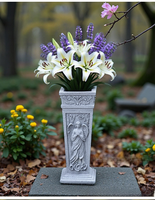 Vase commémoratif écologique ailes d'ange support de vase à fleurs en résine pour patio pelouse cour Art cimetière tombe décoration Style d'amour