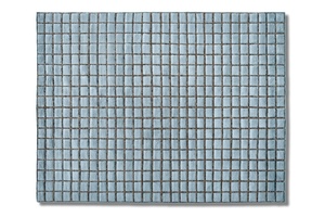 Tapis carré marocain élégant et moderne en laine jacquard nouée à la main, de luxe, écologique, imperméable, à motif géométrique, à poils moyens - Product Image 4