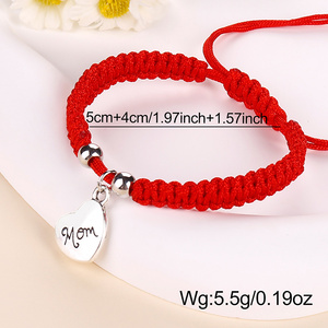 Fatto a mano buona fortuna Pulseras regalo per la festa della <span class=keywords><strong>mamma</strong></span> a mio figlio figlia gioielli per la famiglia regali braccialetti per <span class=keywords><strong>mamma</strong></span> con stringa rossa - Product Image 2