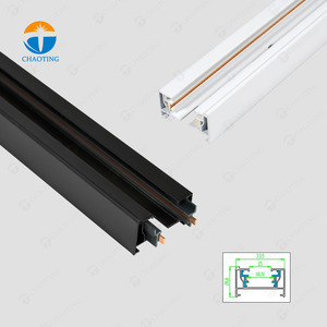 1M/1.5M/2M aluminium deux fils LED <span class=keywords><strong>Rail</strong></span> de piste projecteur pour système d'éclairage de piste 2 fils Ttrack accessoires de montage de tête - Product Image 1