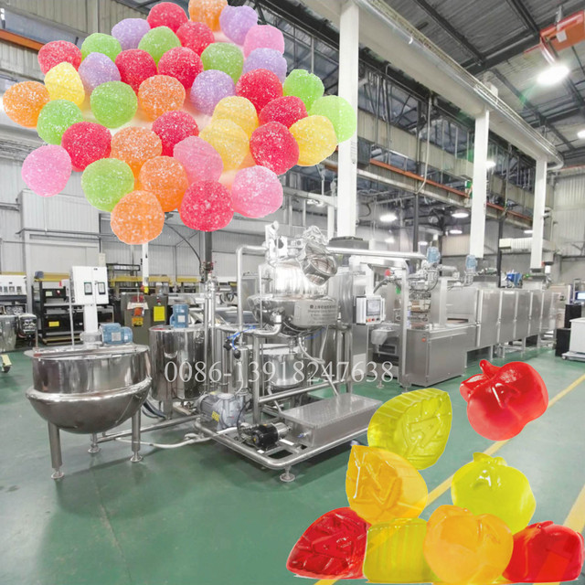 2025 New Technology Bear Gummy Candy Machine 3D Fruit Jelly Depositing Line Center Filling Candy Making Machine