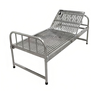 Cama <span class=keywords><strong>de</strong></span> Hospital Individual <span class=keywords><strong>de</strong></span> Acero Inoxidable <span class=keywords><strong>de</strong></span> Alta Resistencia con Respaldo Eléctrico Ajustable, Sistema <span class=keywords><strong>de</strong></span> Elevación Eléctrico y Ruedas Móviles - Product Image 4