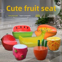 Chaises et tabourets de loisirs en fibre de verre en forme de fruits, sculpture pour les jardins d'enfants et les centres commerciaux - Décoration extérieure, thème végétal fait main