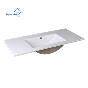 Aquacubic hình chữ nhật trên truy cập trắng gốm sứ duy nhất Bát tủ phòng tắm rửa lưu vực - Product Image 4