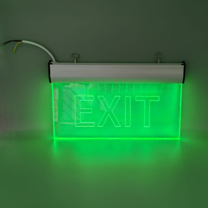 Nhà Máy Giá LED <span class=keywords><strong>Exit</strong></span> dấu hiệu, LED Đèn khẩn cấp với pin sạc, bảng điều khiển <span class=keywords><strong>Acrylic</strong></span> trong suốt với Laser pictogram - Product Image 4