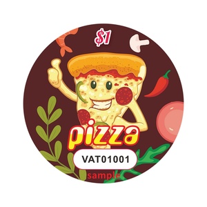 Pizza Lucky <b>Card</b> Random Prize Circle Coated Paper Matte Digital Printing Size Logo Custom Pull Tab Tickets - Product Image 2