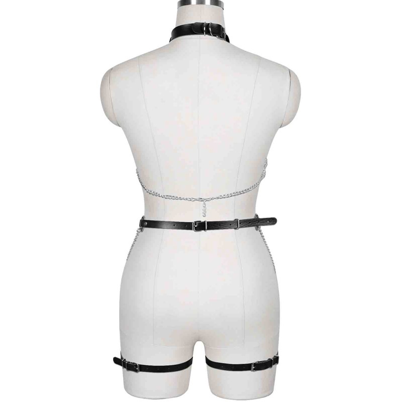 Harnais femme cuir et chaine strass cristal - Astrid – Bijoux de Corps