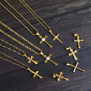 Pendentif Croix Tendance DIY en Acier Inoxydable 316L Plaqué Or 18K, Personnalisable, Accessoires de Luxe pour la Fabrication de Bijoux, Vente en Gros - Product Image 4