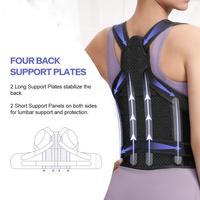 Vente flash : Correcteur de posture et soutien lombaire Huiling, taille unique, réglable, bretelles claviculaires avant, 100% coton