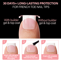 Ongles d'orteils réutilisables pour pédicure française - 150 faux ongles blancs français, application facile, ongles d'orteils en acrylique à presser