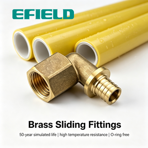 Codo Axial Deslizante de Latón <span class=keywords><strong>EFIELD</strong></span> de 16 mm PN25 para Calefacción por Suelo Radiante - Product Image 2