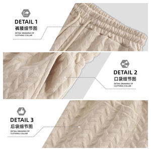 กางเกงขาสั้นลำลองผู้ชายสไตล์ยุโรป ผ้าแจ็คการ์ดสีพื้น มีเชือกผูก เอวหลวม ใส่ได้ทั้งชายหาดและลำลอง สีขาว กรมท่า ดำ เบอร์กันดี กากี เทา - Product Image 1