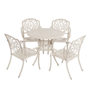 Ensemble bistro <span class=keywords><strong>patio</strong></span> 5 pièces en aluminium coulé-Table d'extérieur ronde en métal avec trou pour parapluie et <span class=keywords><strong>4</strong></span> chaises de jardin pour terrasse - Product Image 2