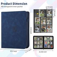Album de rangement pour cartes, porte-cartes, pages à 4, 9, 12 ou 16 pochettes, classeur à 3 anneaux, mini album pour cartes à collectionner de jeux et de sport
