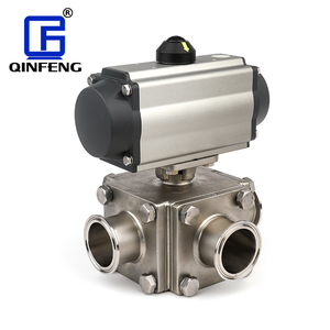 ISO14001 3A CE valvola di controllo del prezzo sanitario in acciaio inossidabile a doppio effetto penumatico a tre vie valvola a sfera a 3 vie - Product Image 3