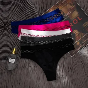 Sexy WomenのThong Panties Waist Hollow G-Strings Exotic Lingerie Breathable Nylon Underwear Ladies Thongs Underpants