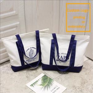 Sac de courses en toile personnalisé avec logo brodé, impression de lettres DIY, motif, poignée épaule, 40x35x10cm - Product Image 2