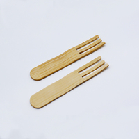 Wegwerp Biologisch Afbreekbare Bamboe Vork 115mm Ecologisch Voedselveilig BPA Vrij Mini Fruitvork voor Feest Catering