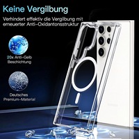 Étui de téléphone de luxe transparent anti-jaunissement en TPU+PC avec cadre métallique magnétique anti-chute et antichoc pour Galaxy S24 S25 S26 Ultra
