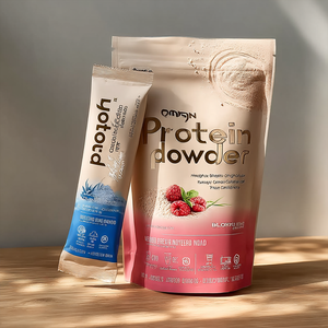 שקית נייר אריזה אישית אבקת אריזת שקית נייר אלומיניום zip נעילת תיק zip מנעול לוגו מודפס חלבון pulverpersung - Product Image 1