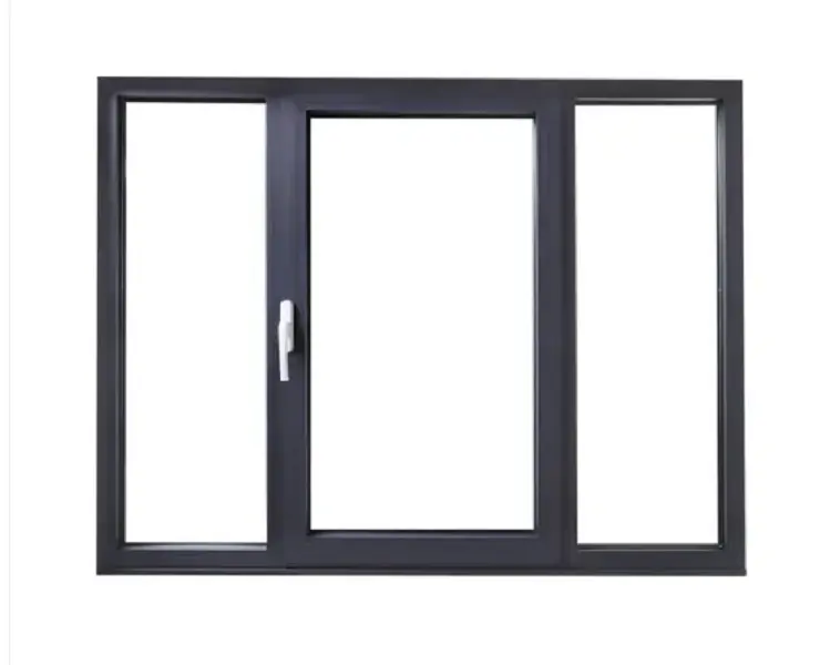 กระจกฝ้าหน้าต่างและประตูอลูมิเนียมกระจกสีแบบสามบานกระจกสีแบบเรียบง่ายปรับแต่งได้