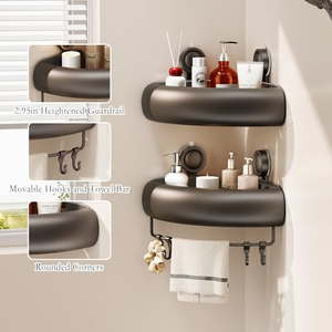 Étagère de rangement de salle de bain à ventouse, panier d'angle mural sans perçage pour gel douche et produits de toilette - Product Image 5