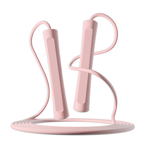 Cuerda para saltar de longitud ajustable, color rosa, para niños, equipo de entrenamiento físico - Product Image 1