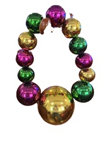 Mardi Gras faveurs de fête violet vert or en plastique grosses perles géantes