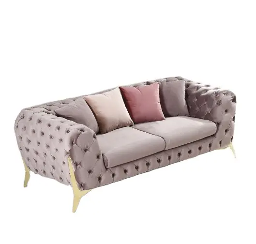 OEM New design Luxury Living room Chesterfield Loveseat Sofa High-quality Velvet Lounge 2 seat Sofa