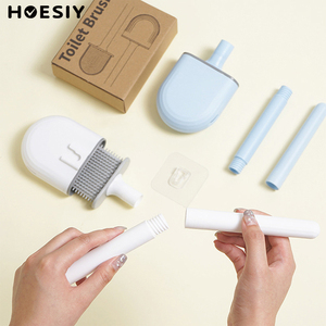 Ensemble de <span class=keywords><strong>brosse</strong></span> de <span class=keywords><strong>toilette</strong></span> murale en <span class=keywords><strong>silicone</strong></span> souple à tête plate avec fentes de ventilation et base TPRT - Product Image 1