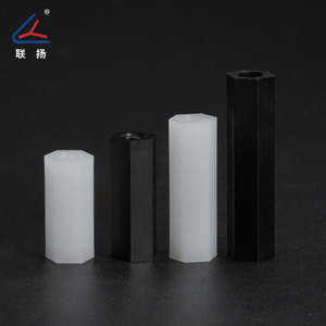 Poteau hexagonal en nylon HTP Lianyang M3, poteau d'isolation en plastique à filetage interne, noir et blanc - Product Image 2