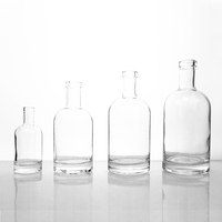 Bouteille en verre transparente de 500 ml et 1 L, bouteille en verre scellée pour liqueur, vin de fruits et spiritueux, plusieurs tailles